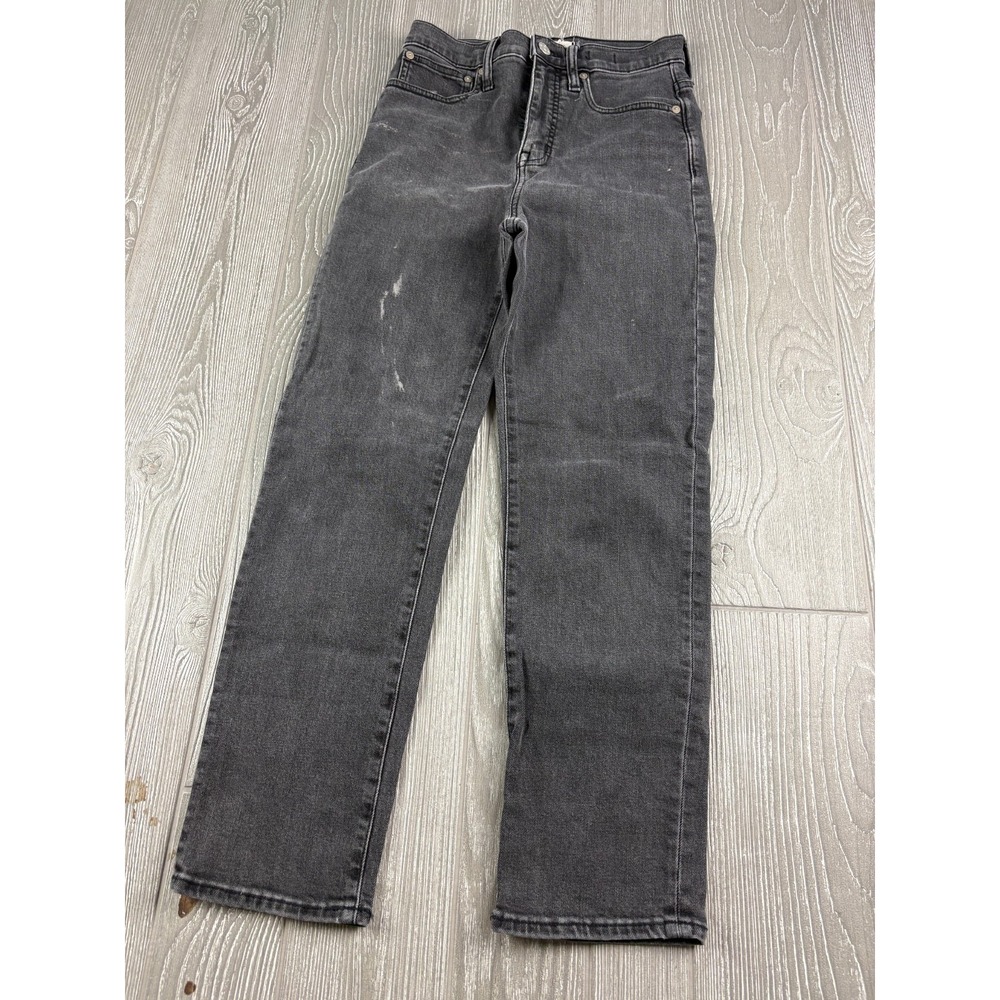 Madewell Classic Straight Jeans Black Womens SZ 24 Inseam 26